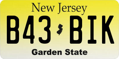 NJ license plate B43BIK