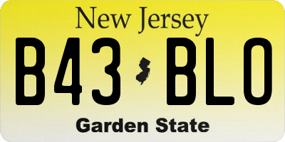 NJ license plate B43BLO