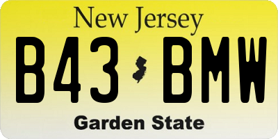 NJ license plate B43BMW