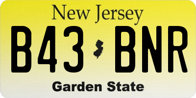 NJ license plate B43BNR