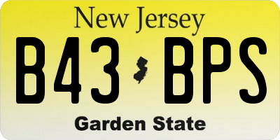 NJ license plate B43BPS