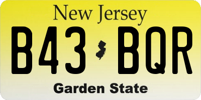 NJ license plate B43BQR