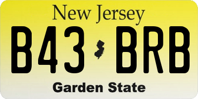 NJ license plate B43BRB