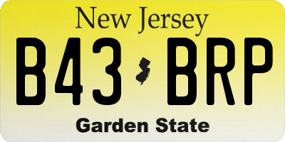 NJ license plate B43BRP