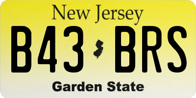 NJ license plate B43BRS