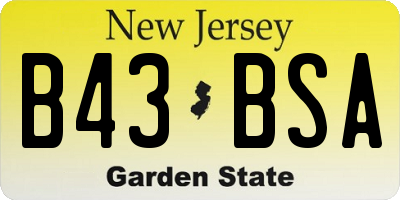 NJ license plate B43BSA