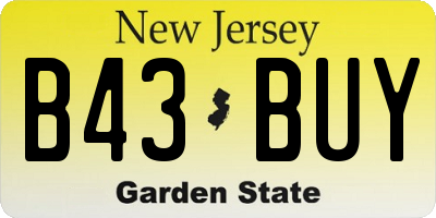 NJ license plate B43BUY