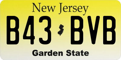 NJ license plate B43BVB