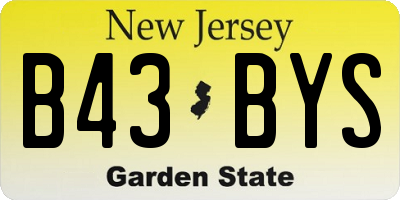 NJ license plate B43BYS