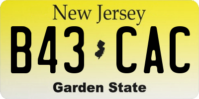 NJ license plate B43CAC