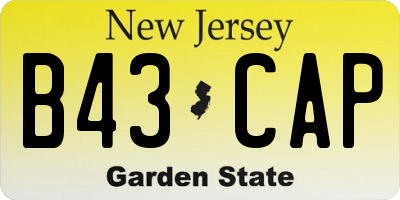 NJ license plate B43CAP