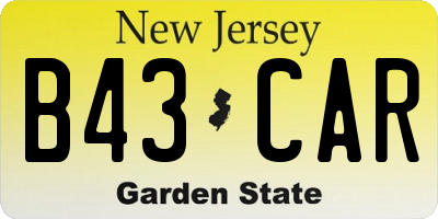 NJ license plate B43CAR