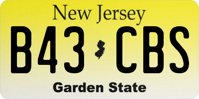NJ license plate B43CBS