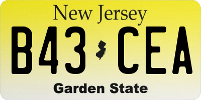 NJ license plate B43CEA