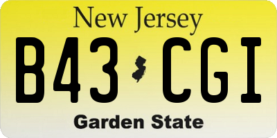 NJ license plate B43CGI
