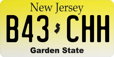 NJ license plate B43CHH