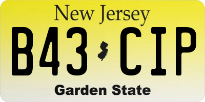 NJ license plate B43CIP