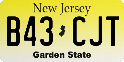 NJ license plate B43CJT