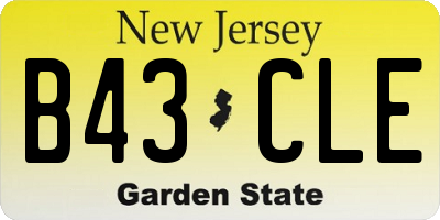 NJ license plate B43CLE