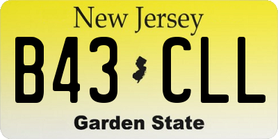NJ license plate B43CLL