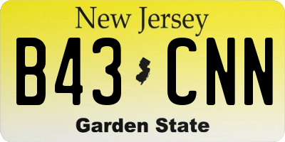 NJ license plate B43CNN