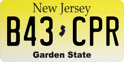 NJ license plate B43CPR