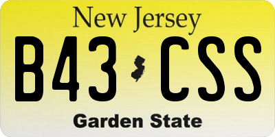 NJ license plate B43CSS