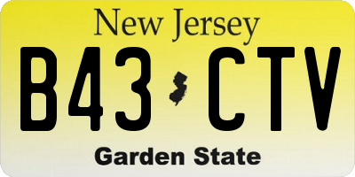 NJ license plate B43CTV