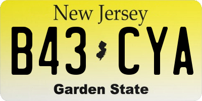 NJ license plate B43CYA