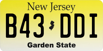 NJ license plate B43DDI