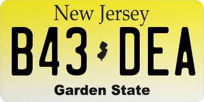 NJ license plate B43DEA