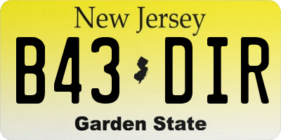 NJ license plate B43DIR