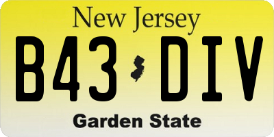 NJ license plate B43DIV