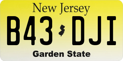 NJ license plate B43DJI