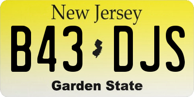 NJ license plate B43DJS