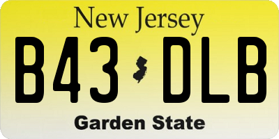 NJ license plate B43DLB