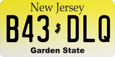 NJ license plate B43DLQ
