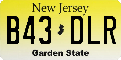 NJ license plate B43DLR