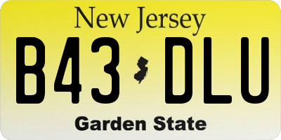 NJ license plate B43DLU