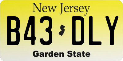 NJ license plate B43DLY