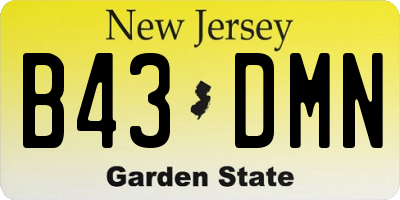NJ license plate B43DMN