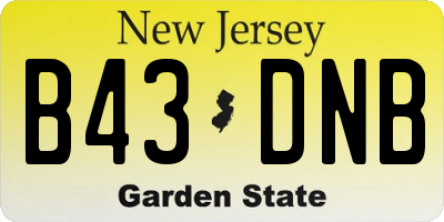 NJ license plate B43DNB