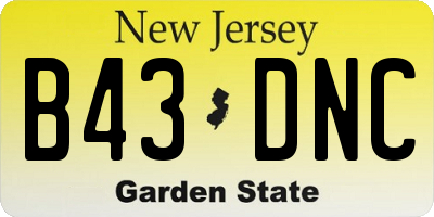 NJ license plate B43DNC