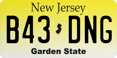 NJ license plate B43DNG