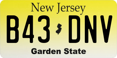 NJ license plate B43DNV
