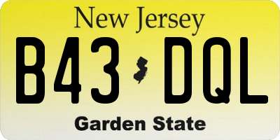 NJ license plate B43DQL