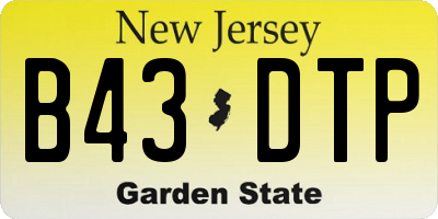 NJ license plate B43DTP