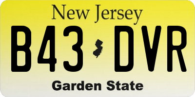 NJ license plate B43DVR