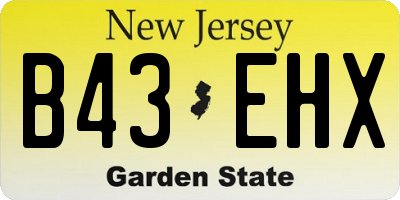 NJ license plate B43EHX