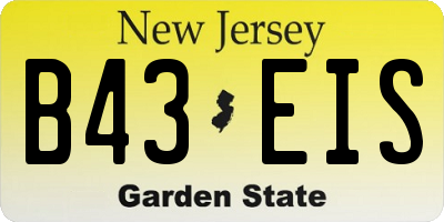 NJ license plate B43EIS